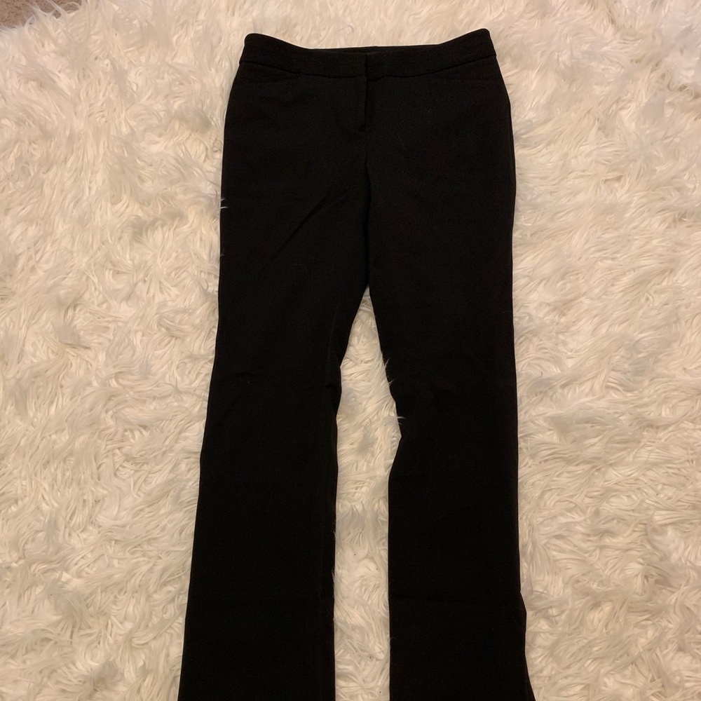Black straight leg dress pants